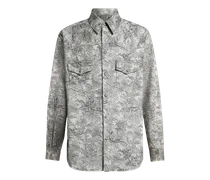 Overshirt Aus Denim Aus Einer Leinenmischung, Herren, Weiß, Größe