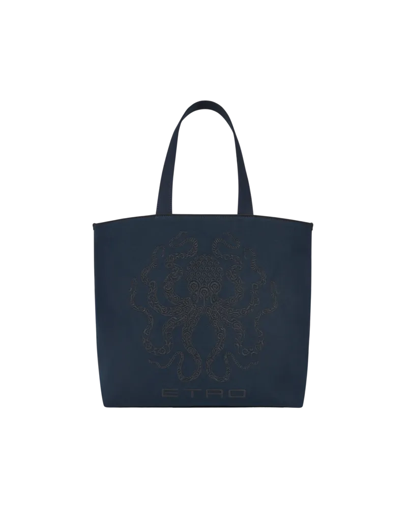 Etro Maxishopper Mit Tintenfischstickerei, Herren, Navyblau Navyblau