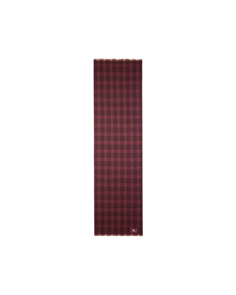 Etro Schal Aus Wolle Und Kaschmir Mit Karomuster, Herren, Bordeaux Bordeaux