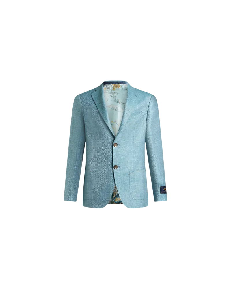 Etro Lässiger Blazer Aus Einem Wollgemisch, Herren, Hellblau, Größe Hellblau