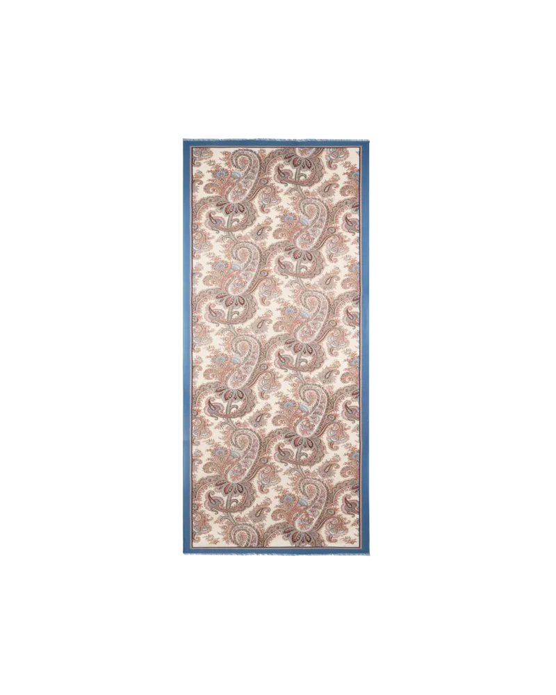 Etro Schal Aus Einer Kaschmirmischung Mit Floralem Paisley-motiv, Herren, Beige Beige