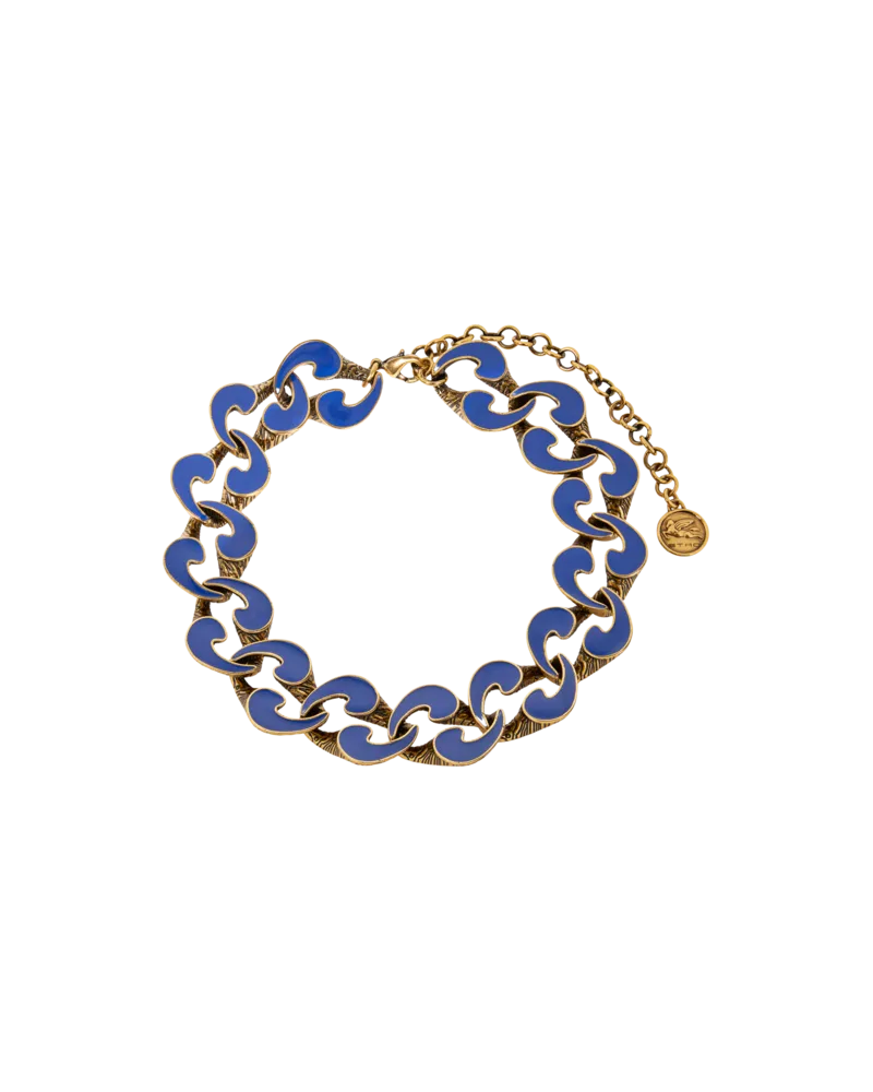 Etro Halskette Mit Emaillierten Paisleys, Damen, Blau Blau