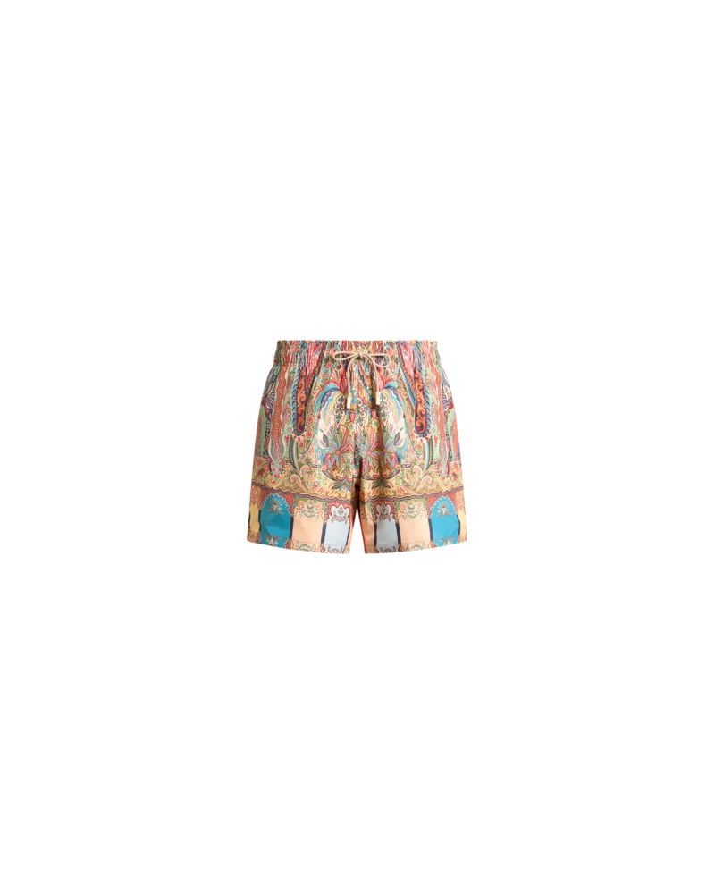 Etro Badeshorts Mit Platziertem Floralem Paisley-druck, Herren, Beige, Größe Beige