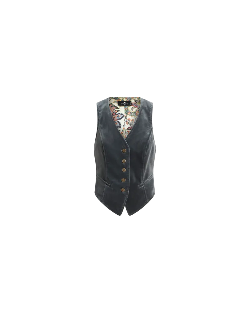 Etro Samtweste, Damen, Navyblau, Größe Navyblau