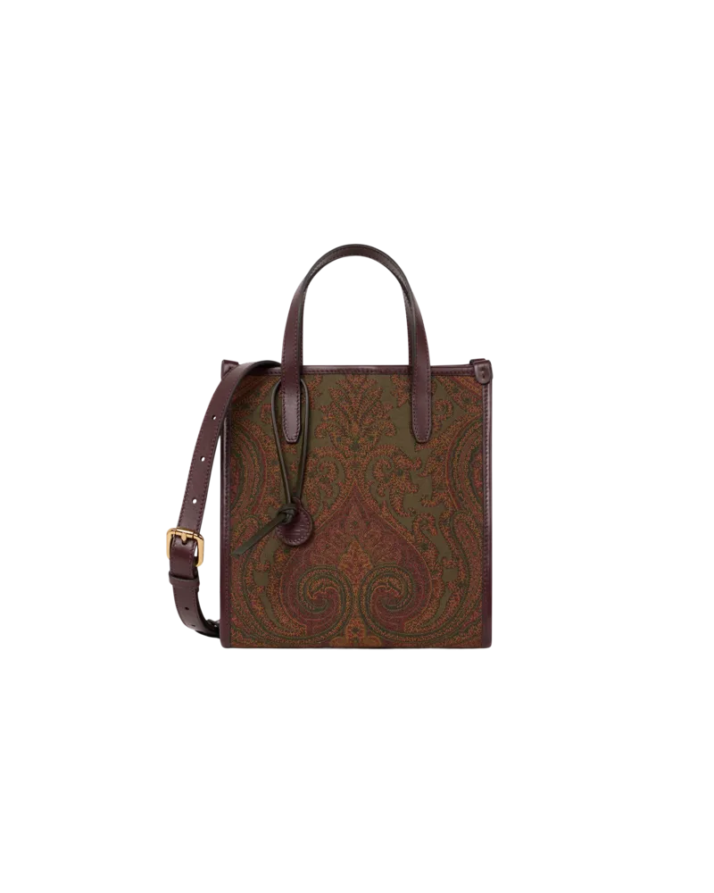 Etro Tasche Love Trotter Klein Aus Jacquardgewebe Mit Paisley-motiv, Damen, Grün Grün