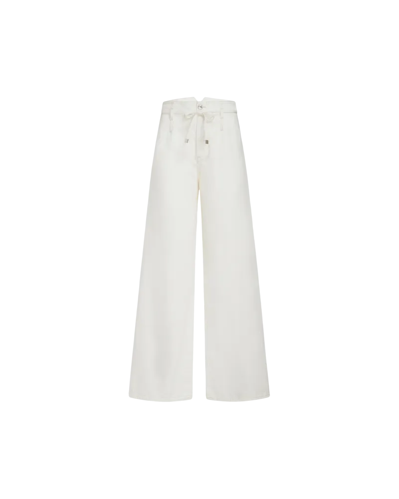Etro Culotte-jeans Mit Gürtel, Damen, Weiß, Größe Weiß