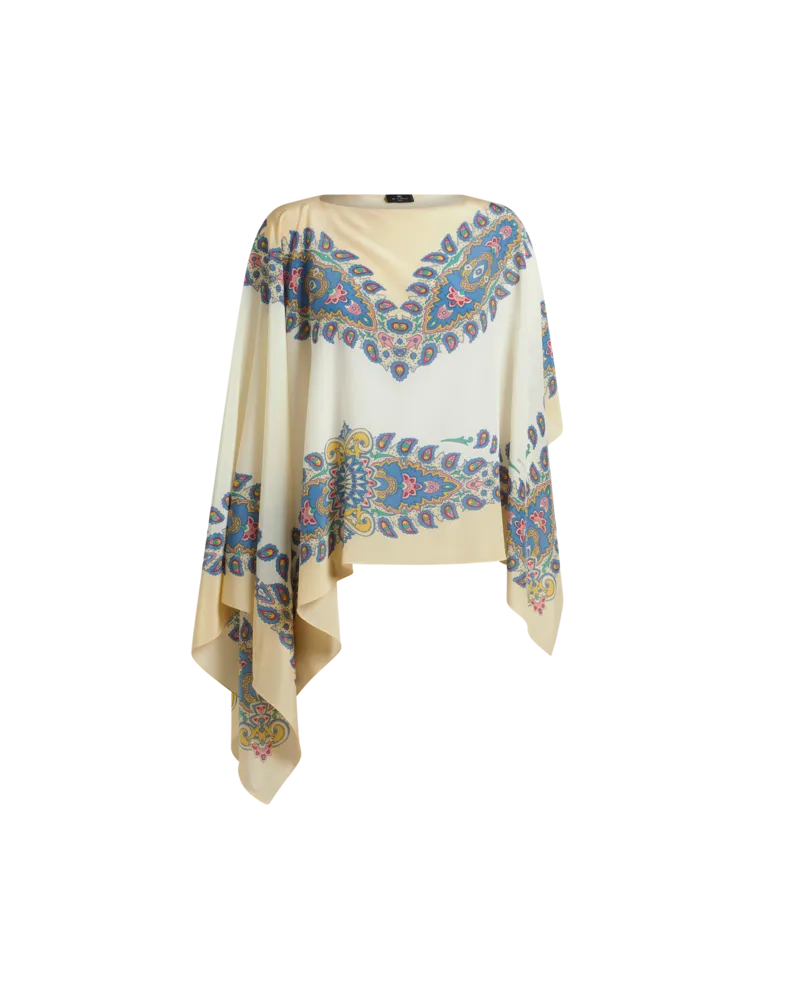 Etro Silk Poncho With Paisley Print 