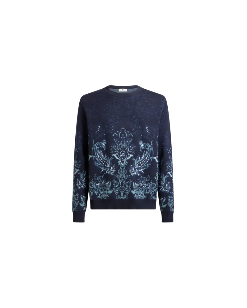 Etro Pullover Aus Wolljacquard, Herren, Blau, Größe Blau
