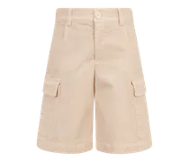 Bermudashorts Im Cargostil Aus Stretchbaumwolle Mit Logo, Beige, Größe