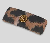 Haarspange Aus Seide Mit Animal-muster, Damen, Braun