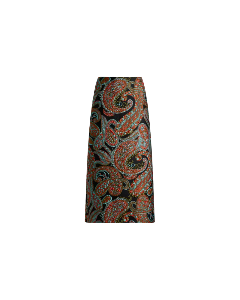 Etro Midirock Mit Paisley-jacquard-muster, Damen, Schwarz, Größe Schwarz