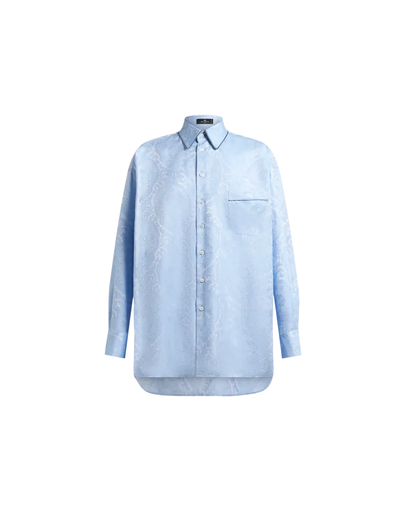 Etro Oversize-hemd Mit Pegaso, Damen, Hellblau, Größe Hellblau