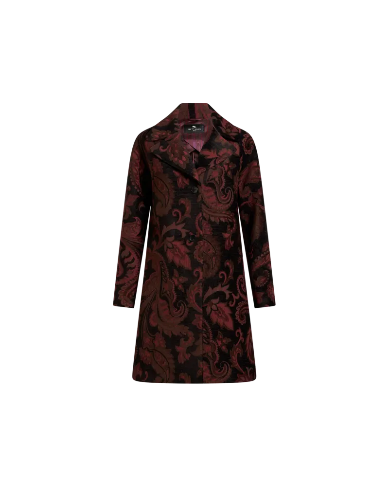 Etro Midimantel Mit Jacquardmuster, Damen, Schwarz, Größe Schwarz
