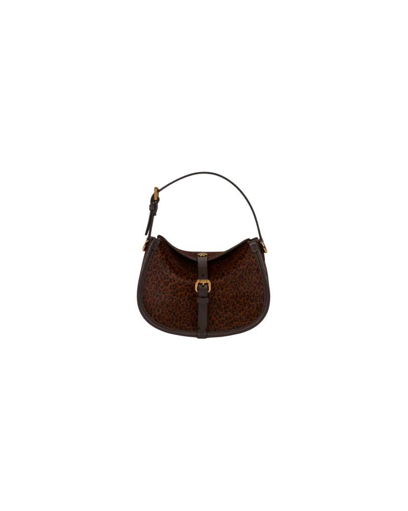 Etro Kleine Tasche Pony Aus Leder Mit Animal-print, Damen, Braun Braun