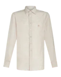 Etro Leinenhemd Mit Logo, Herren, Beige Beige