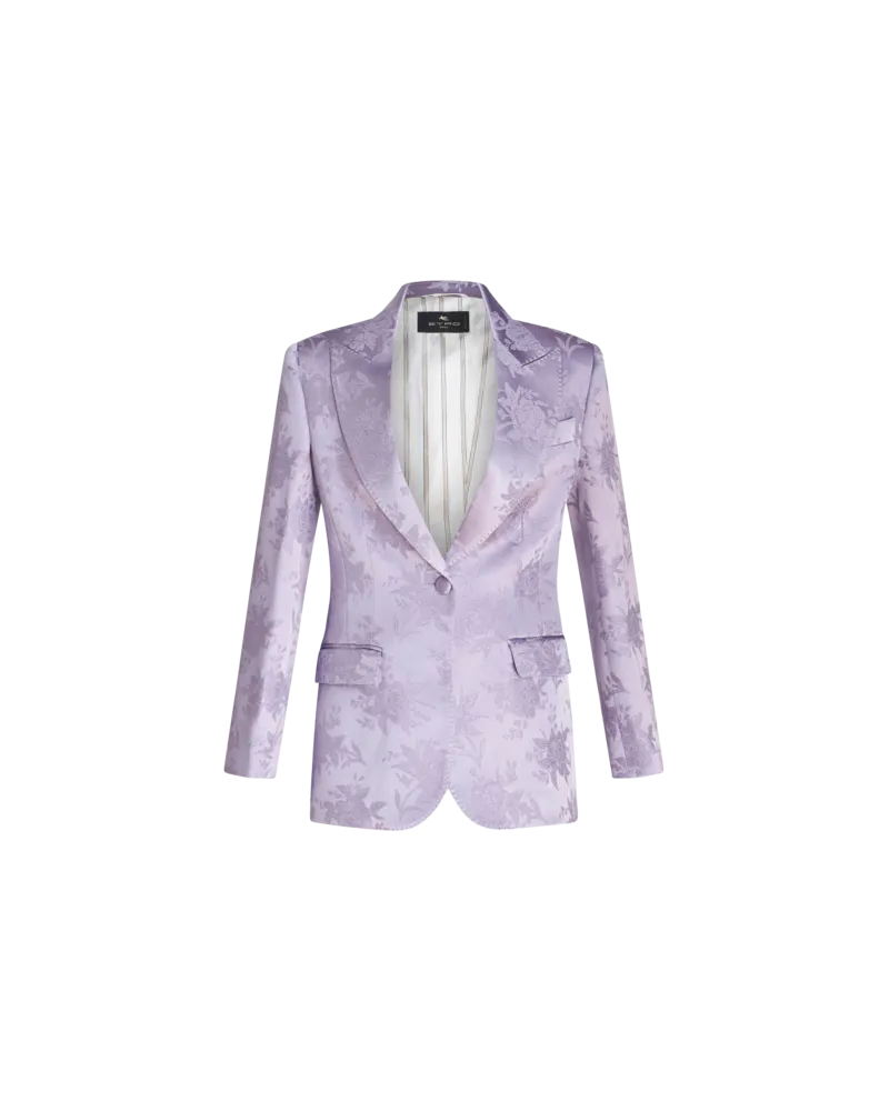 Etro Blazer Mit Floralem Jacquardmuster, Violett Violett