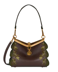 Etro Kleine Vela-tasche Mit Stickerei, Damen, Braun Braun