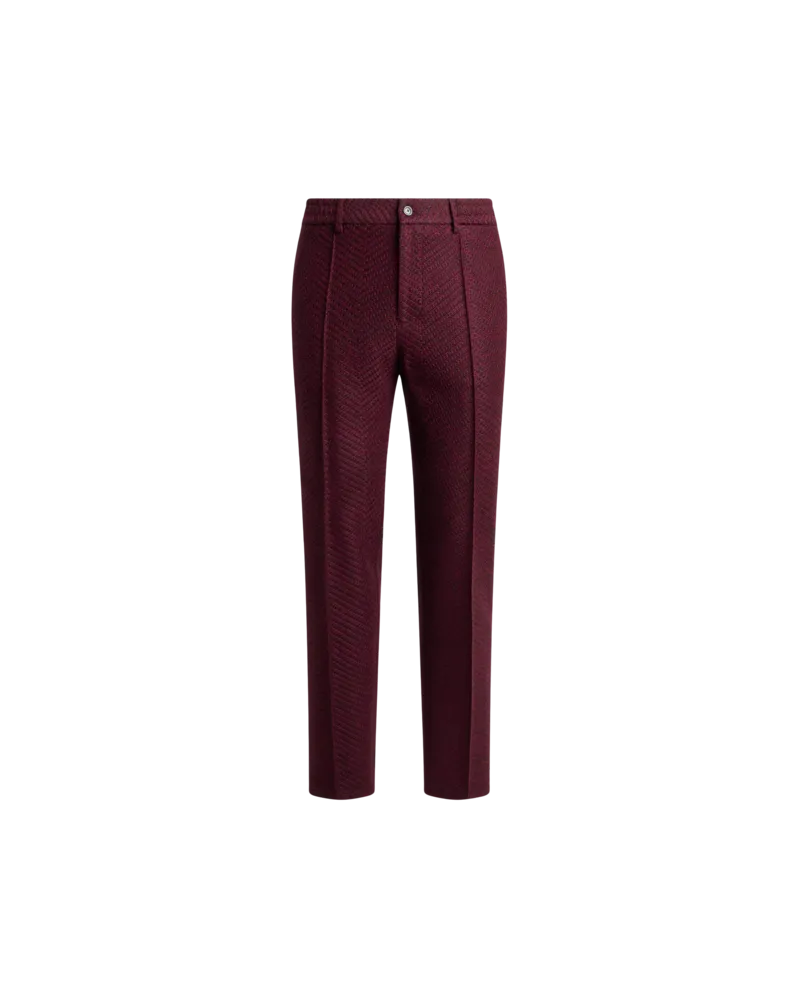 Etro Hose Aus Einer Wollmischung Mit Mélange-effekt, Herren, Rot, Größe Rot