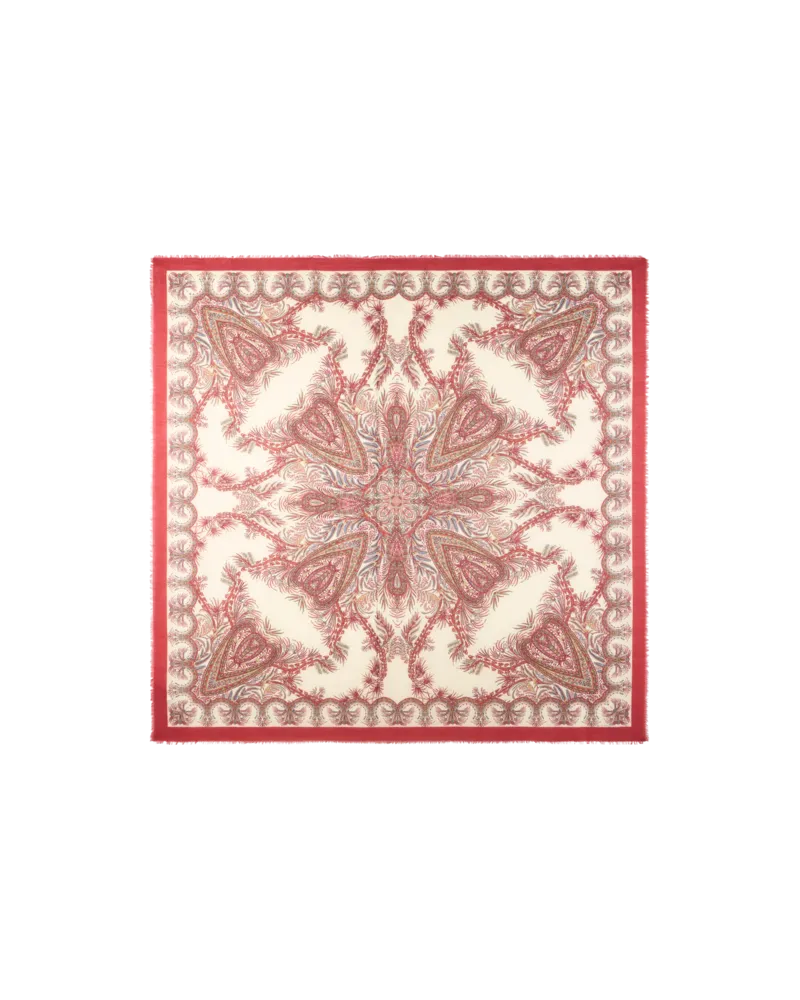 Etro Schultertuch Aus Wolle, Kaschmir Und Seide Mit Print, Damen, Beige Beige
