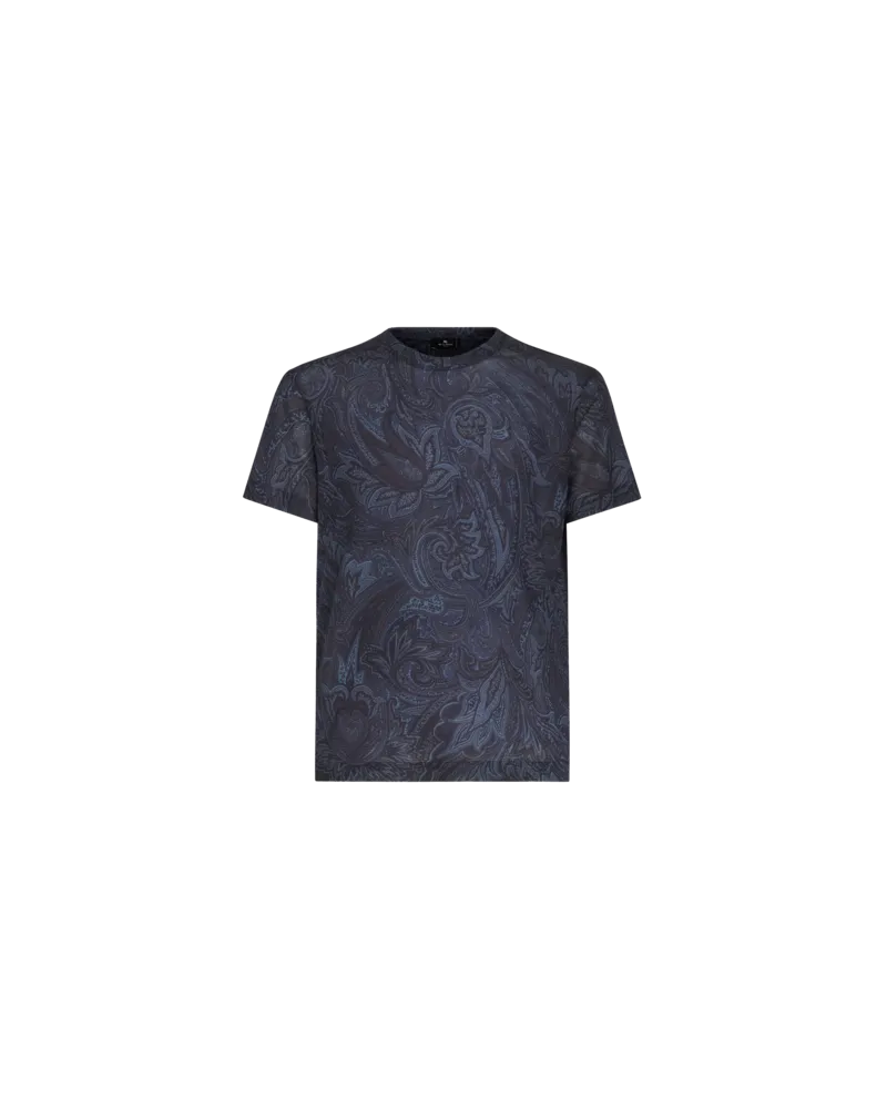Etro T-shirt Mit Paisleydruck, Herren, Navyblau, Größe Navyblau