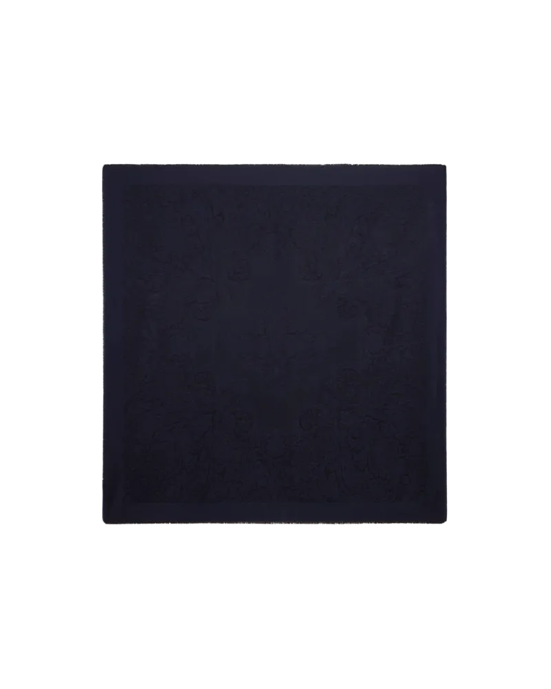 Etro Schultertuch Aus Wolle Mit Jacquardmotiv, Damen, Blau Blau