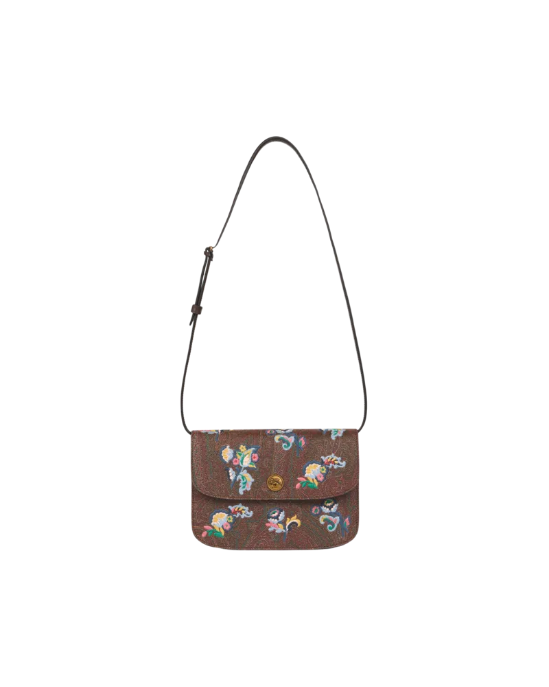 Etro Umhängetasche Etro Essential Klein In Arnica Mit Stickereien, Damen, Braun Braun