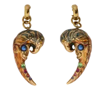 Ohrringe Mit Paisley-papagei Und Kristallen, Damen, Gold