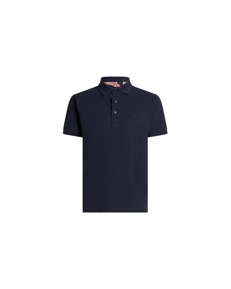 Etro Poloshirt Mit Gesticktem Pegasus, Herren, Schwarz, Größe Schwarz