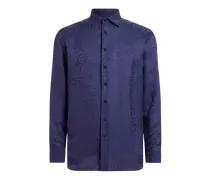 Jacquardhemd Mit Paisleymuster, Herren, Blau, Größe