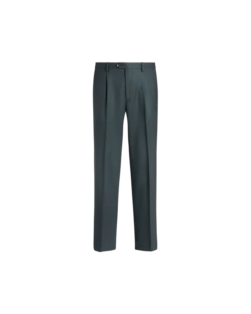 Etro Bundfaltenhose Aus Wolle, Herren, Grün Grün