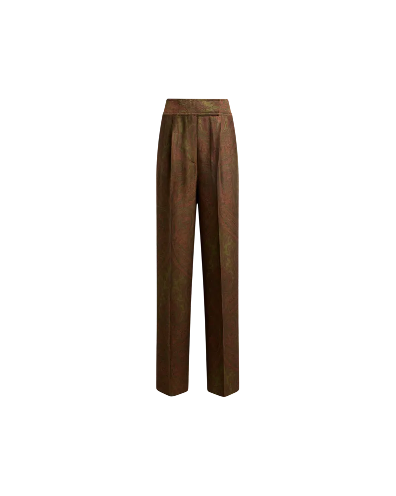 Etro Jacquard-hose Aus Einer Wollmischung Mit Paisley-motiv, Damen, Braun, Größe Braun