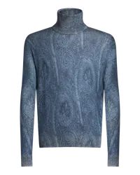 Etro Paisley-rollkragenpullover, Herren, Navyblau Navyblau