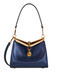 Etro Tasche Vela Klein Laminiert, Damen, Navyblau Navyblau