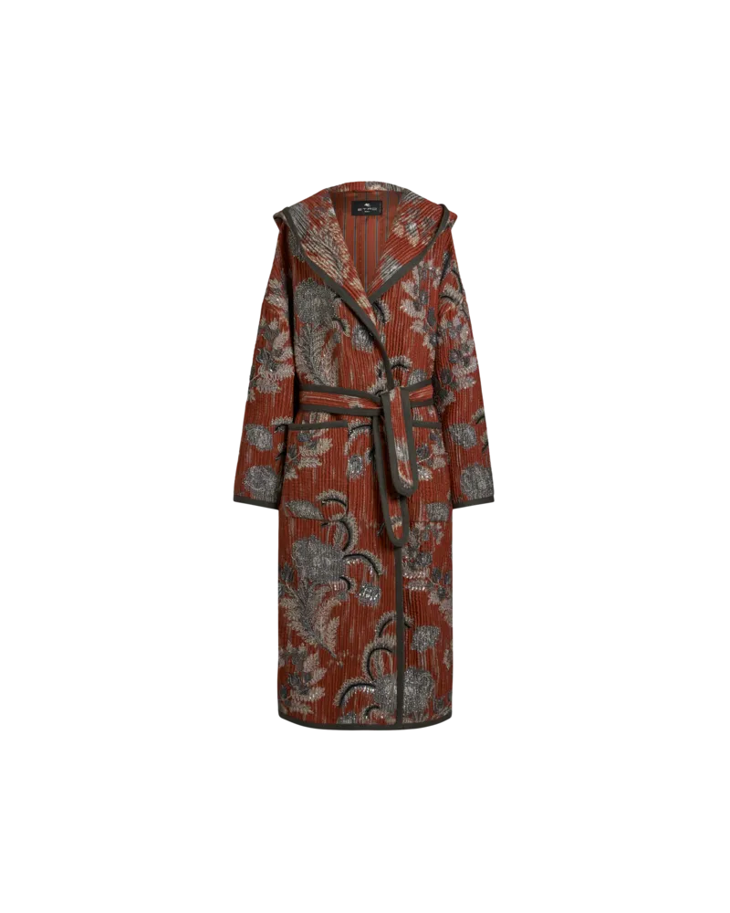 Etro Gehämmerter Jacquard-mantel Mit Stickerei, Damen, Rot, Größe Rot