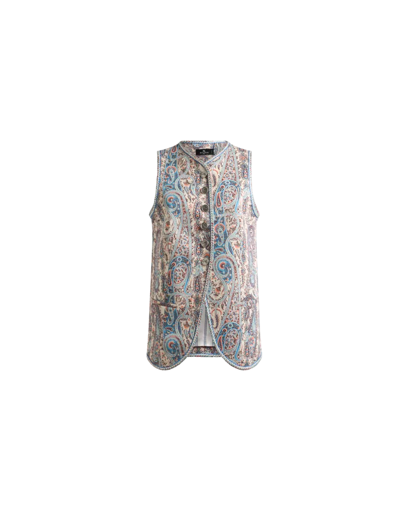 Etro Jacquard-weste Mit Floralem Paisley-motiv, Damen, Hellblau, Größe Hellblau