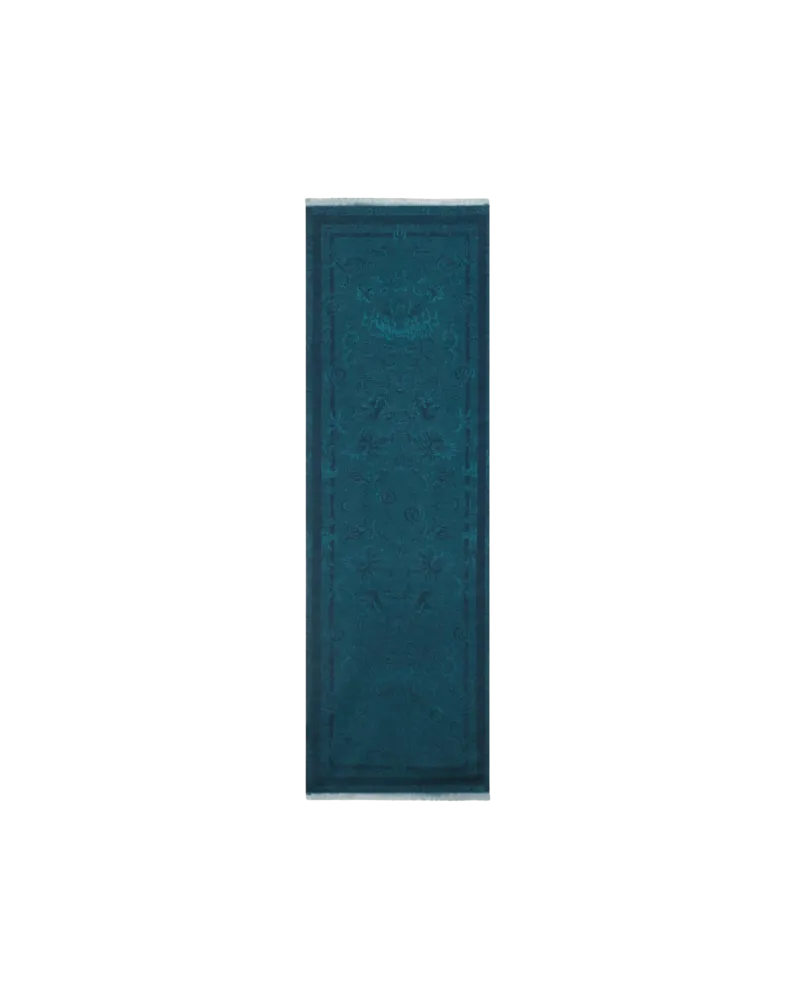 Etro Jacquard-schal Aus Einer Baumwollmischung Mit Floralem Motiv, Damen, Blau Blau