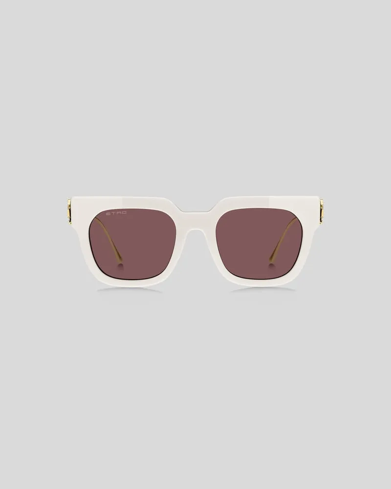 Etro Bold Pegaso Sonnenbrille, Damen, Weiß Weiß