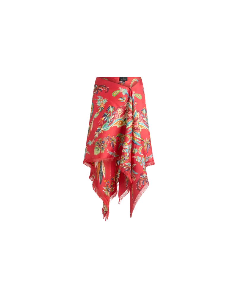 Etro Pareo Aus Seide Mit Paisley-foliage-motiv, Damen, Rot, Größe Rot