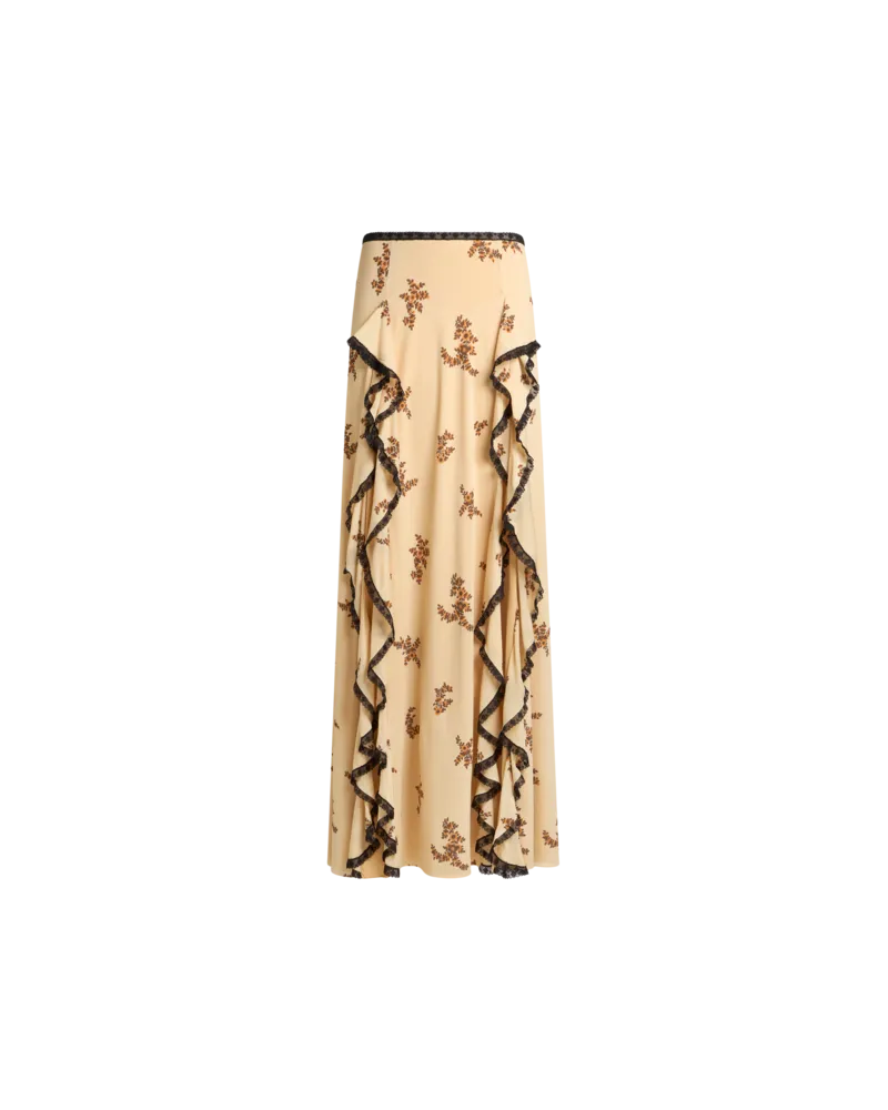 Etro Langer Rock Mit Blumenprint, Damen, Beige, Größe Beige