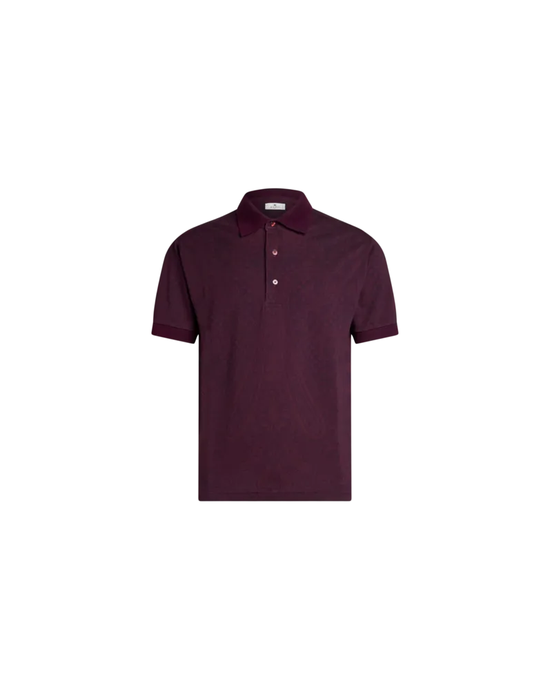Etro Poloshirt Mit Paisleymuster Aus Baumwolle, Herren, Bordeaux, Größe Bordeaux