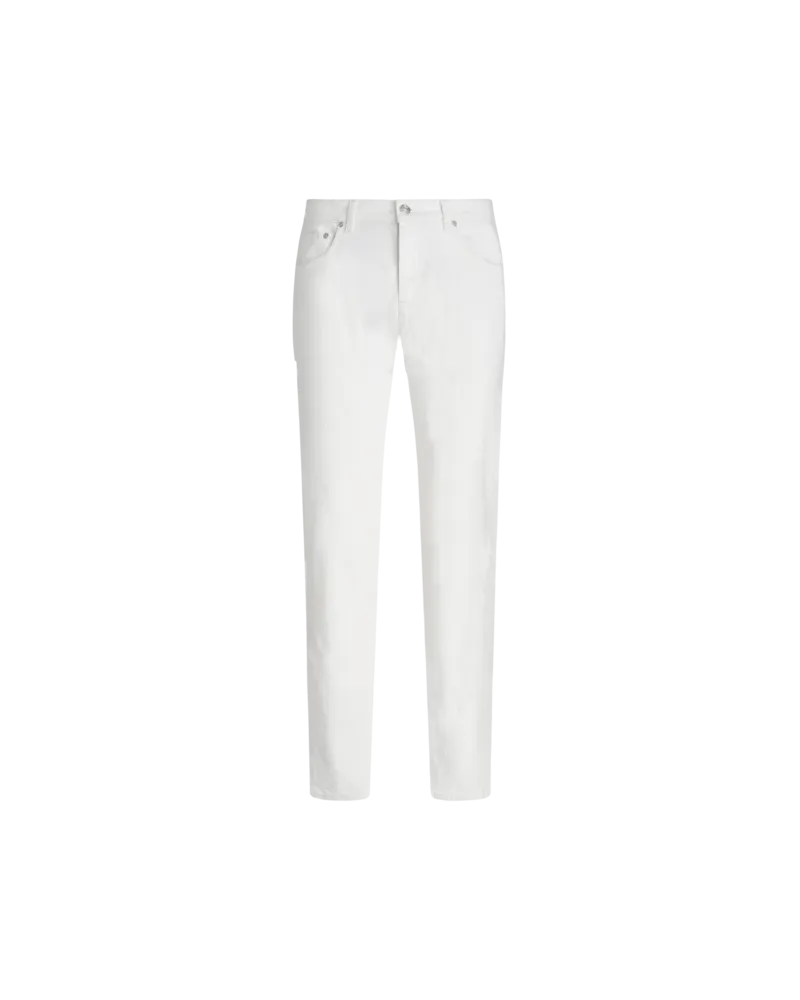 Etro Jeans Aus Jacquard-denim, Herren, Weiß, Größe Weiß