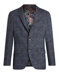 Etro Blazer Aus Seide Und Alpaka, Herren, Navyblau Navyblau