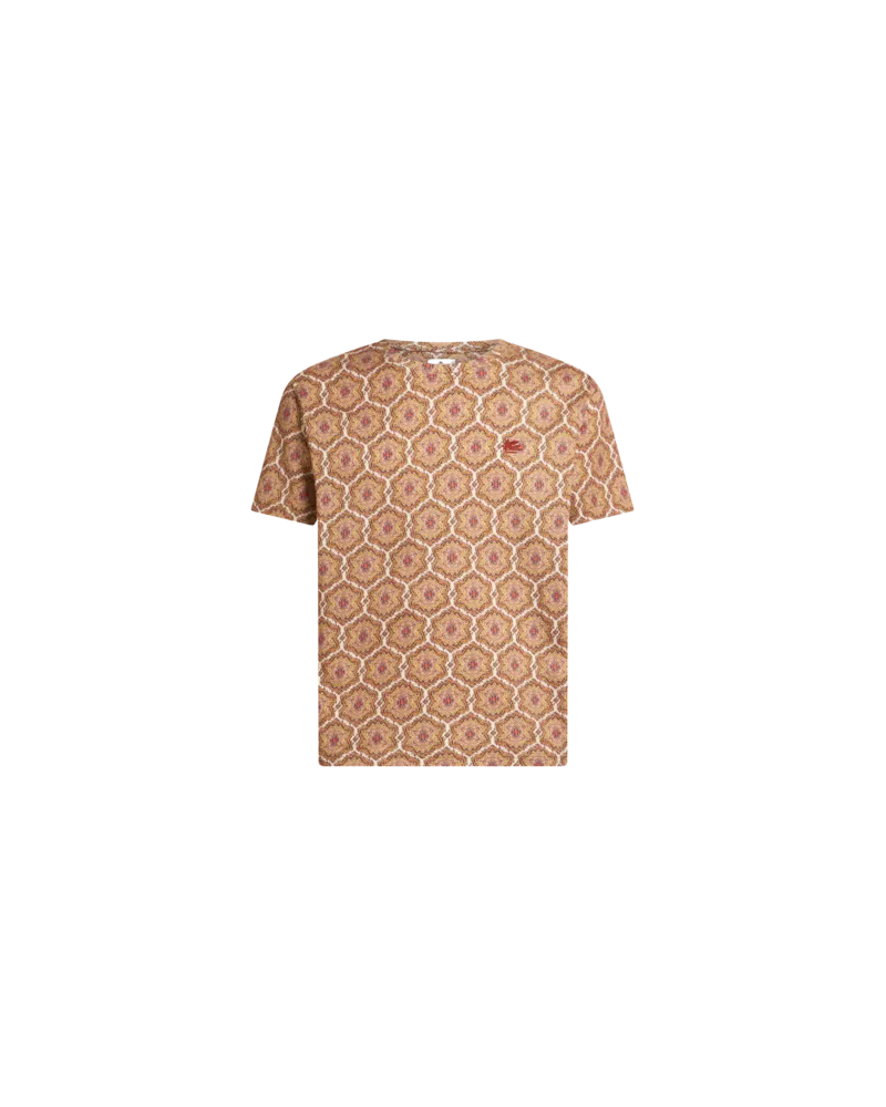 Etro T-shirt Aus Baumwolle Mit Print, Herren, Beige, Größe Beige