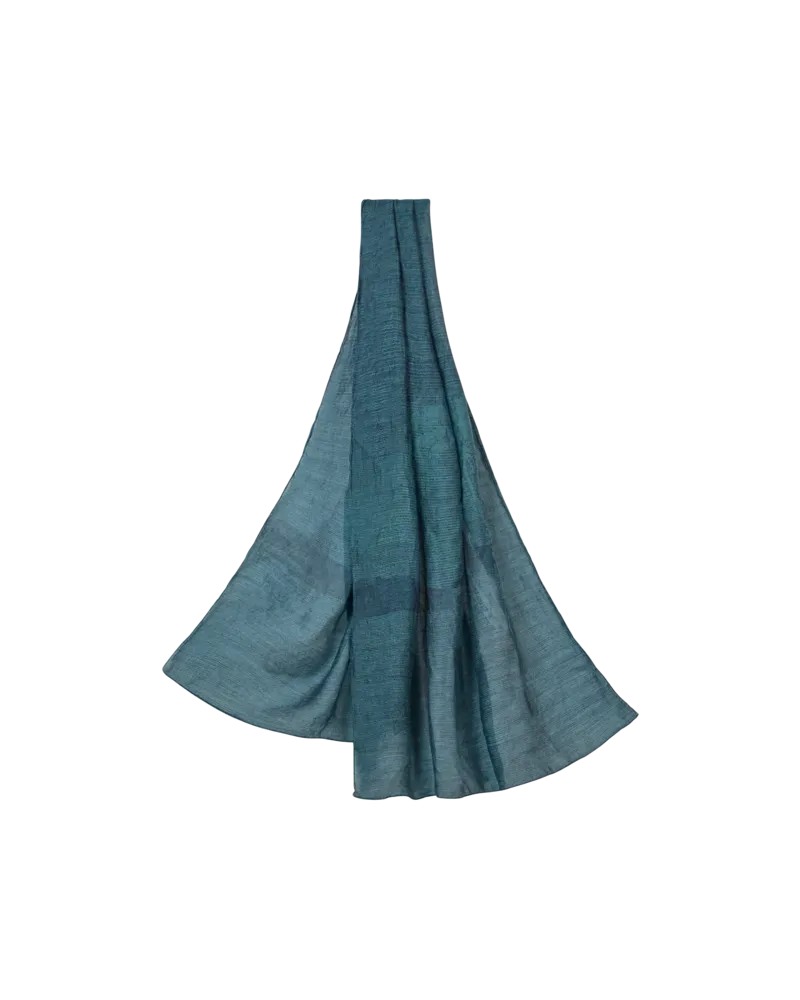 Etro Schal Aus Einer Seidenmischung Mit Palmen, Herren, Hellblau Hellblau