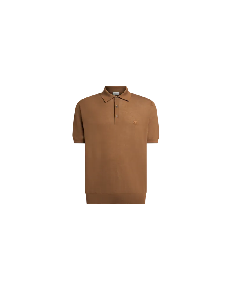 Etro Poloshirt Aus Baumwolle Mit Pegaso, Herren, Braun, Größe Braun