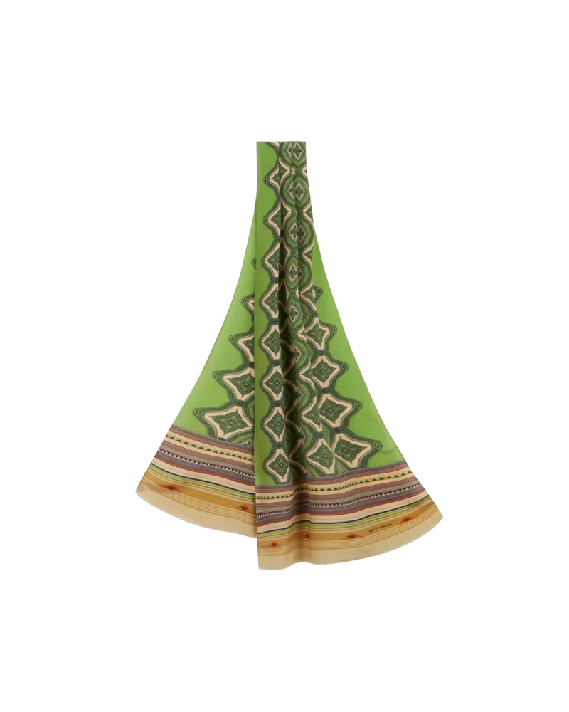 Etro Seidenschal Mit Geometrischem Muster, Herren, Grün Grün