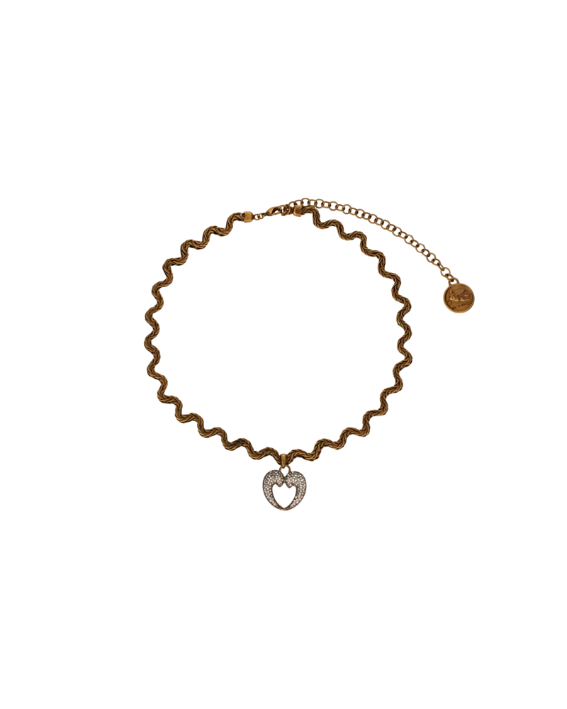 Etro Halskette Mit Paisley-herz Und Strass, Damen, Gold Gold