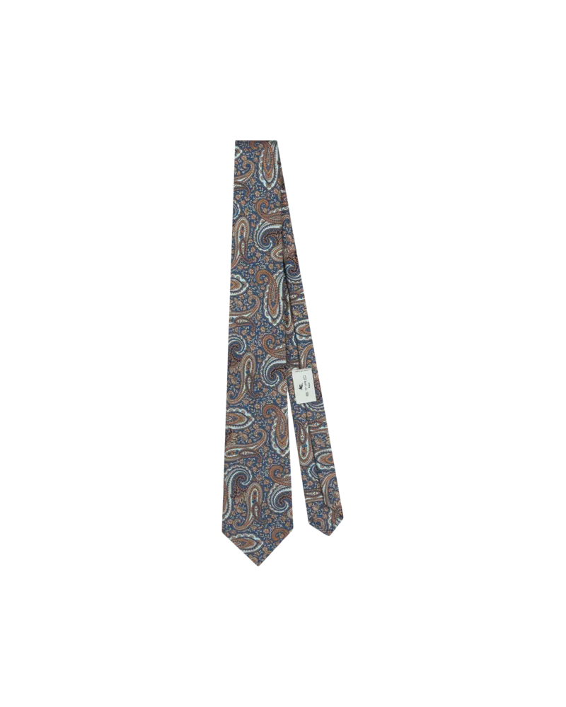 Etro Jacquard-krawatte Aus Seide Mit Floralem Paisley-motiv, Herren, Blau Blau