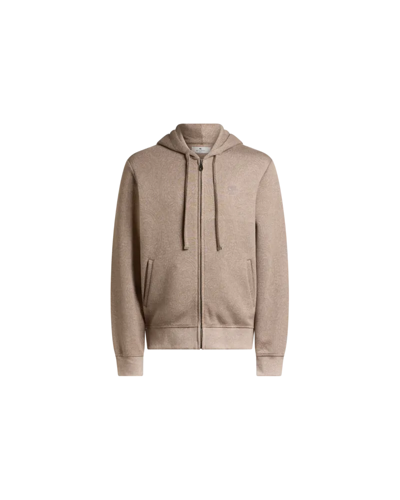 Etro Sweatshirt Mit Kapuze Aus Jacquard-strickstoff Mit Arnica-motiv, Herren, Beige, Größe Beige