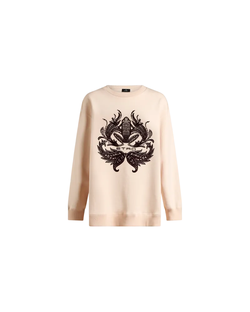 Etro Sweatshirt Mit Beflocktem Druck, Damen, Rosa, Größe Rosa